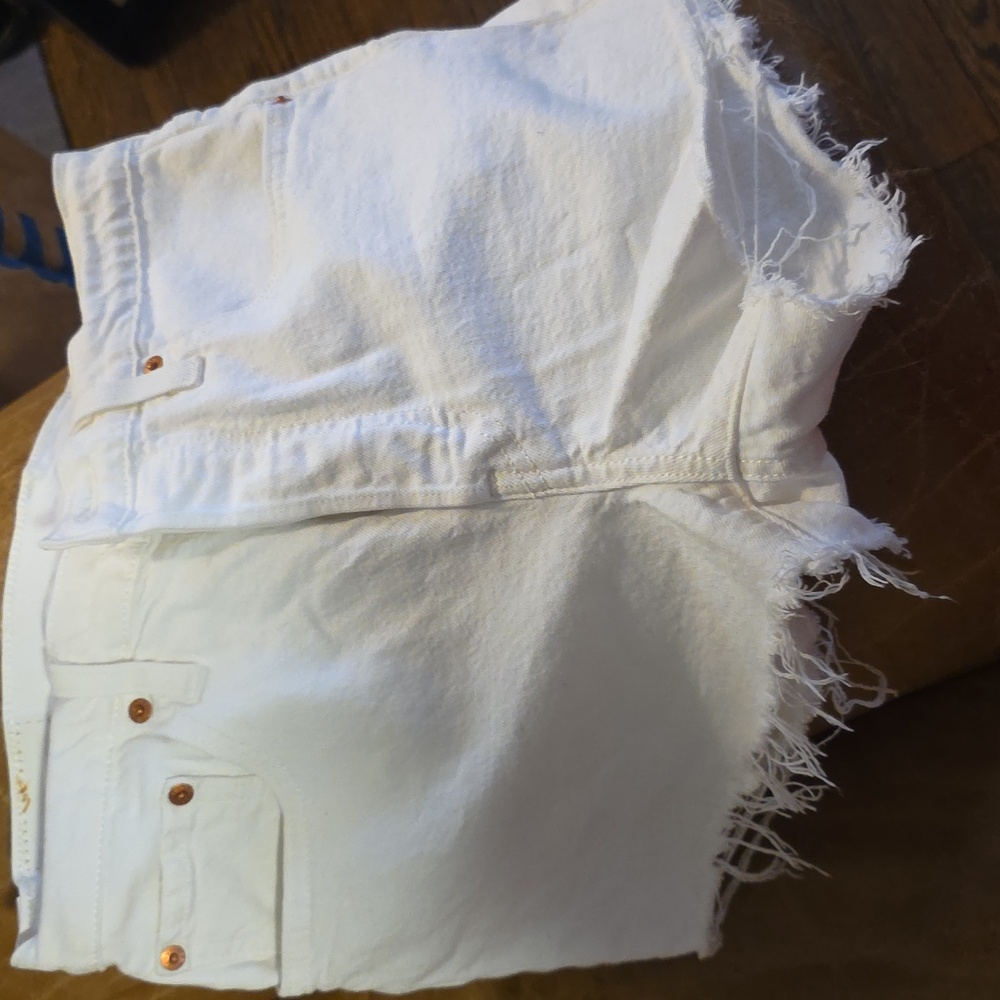 Levi's White Denim Cutoff Shorts